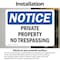 Signmission Private Property No Trespassing OSHA Notice Sign, Vinyl Decal, 7in W x 5in L, 2PK OS-2PACK-NS-D-57-L-17852 - alternate 4